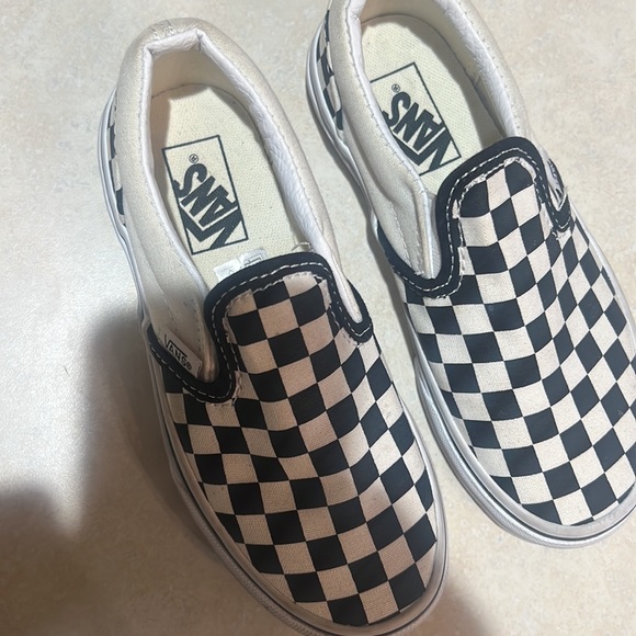 Size 13 kids off the wall Checker Vans 🔥 like new - Picture 2 of 6